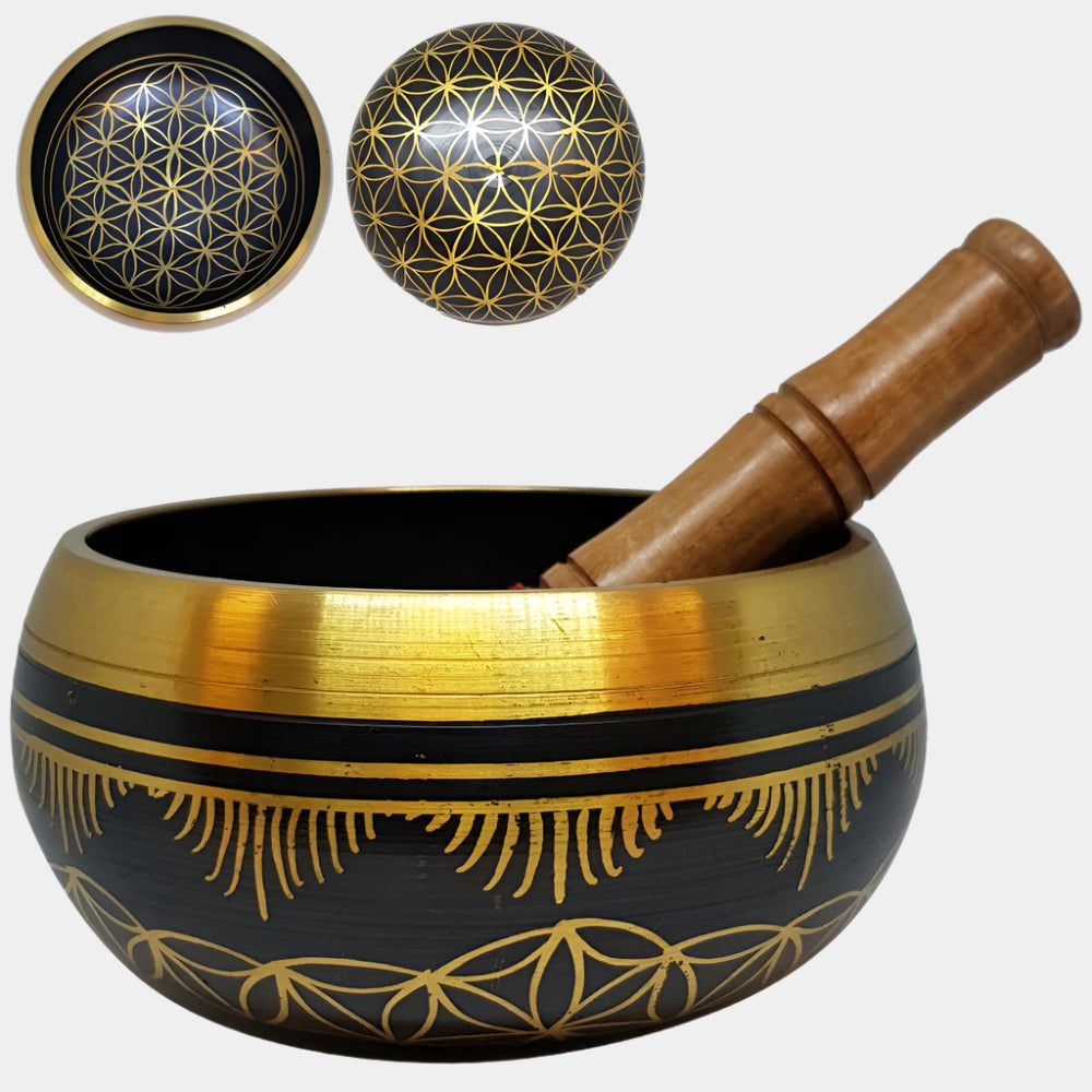 Brass Flower of Life Tibetan Singing Bowl 15cm