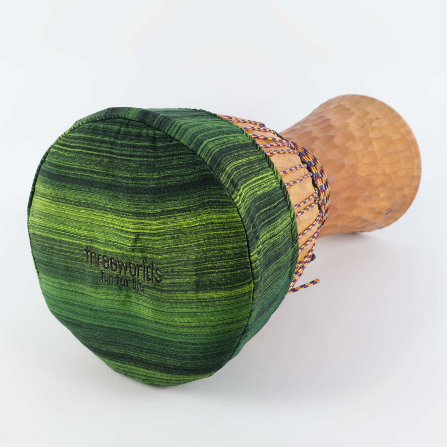 Djembe Head Cover Green Stripe