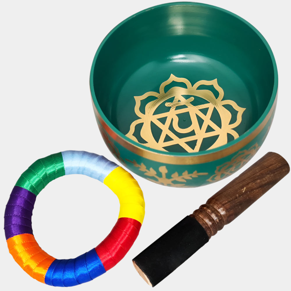 Heart Chakra Green Tibetan Singing Bowl 13cm