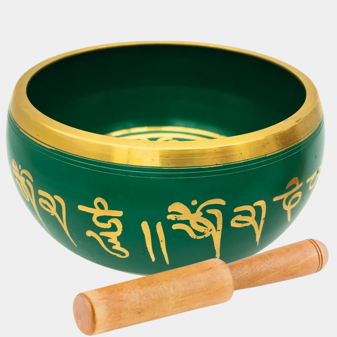 Green Tibetan Singing Bowl 14cm