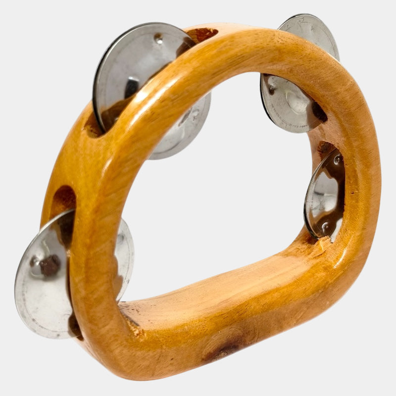 Wooden Half Moon Tambourine