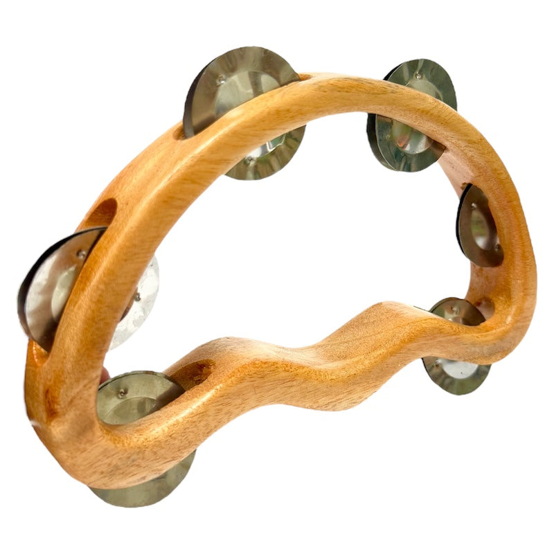 Wooden Half Moon Tambourine