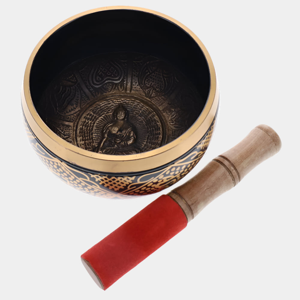 Black Brass Buddha Tibetan Singing Bowl