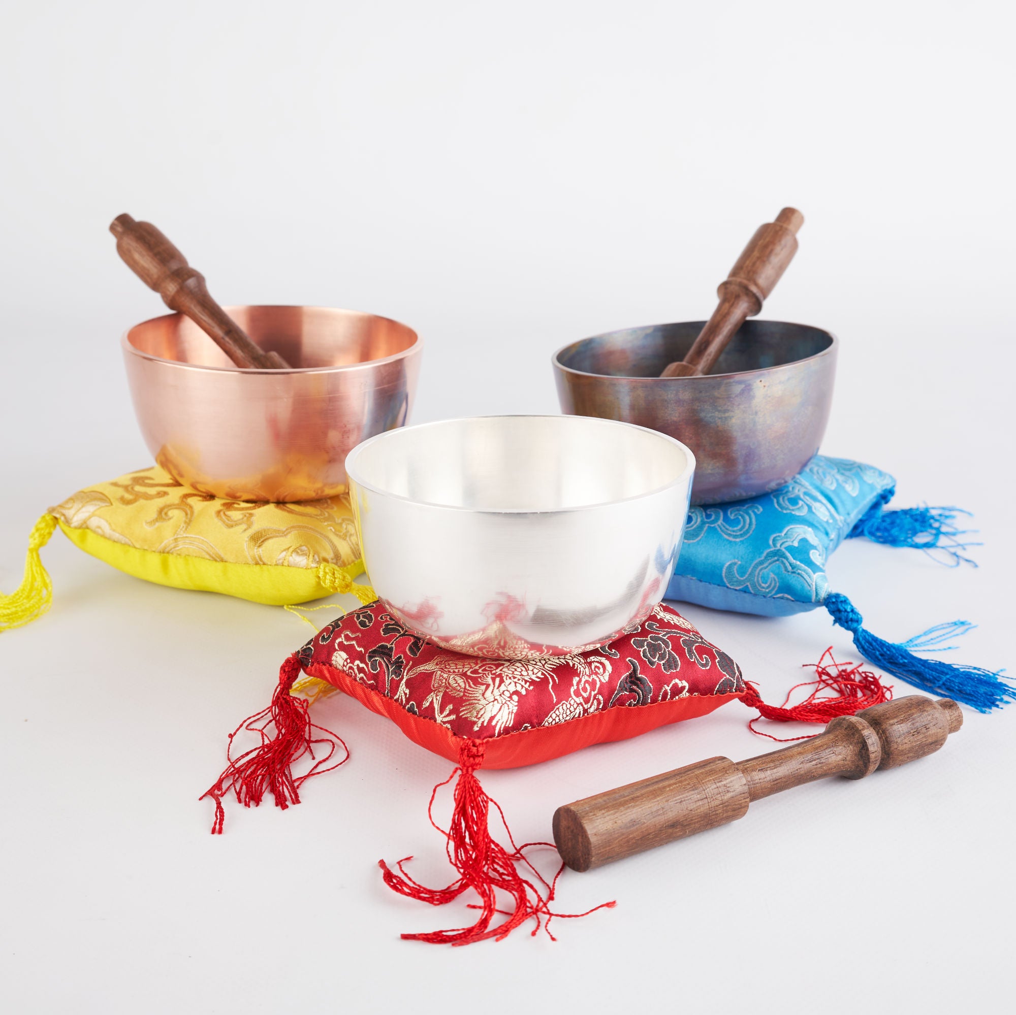 Deep Plain Singing Bowl Silver