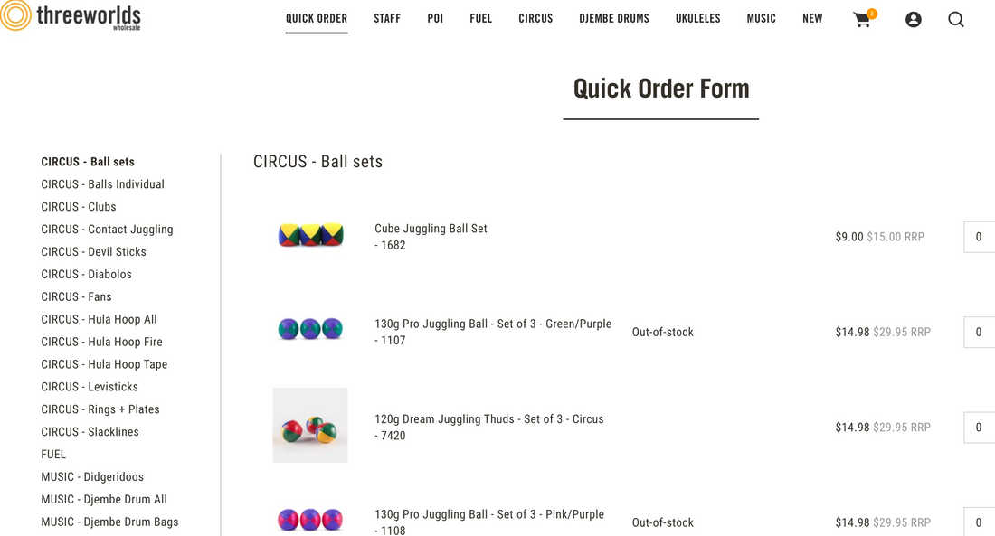 Quick Order Form