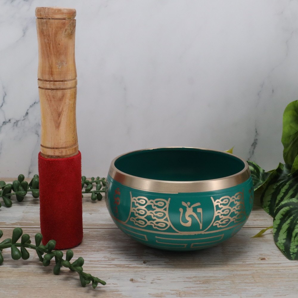 Green Tibetan Singing Bowl 11cm