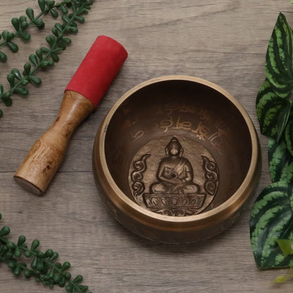 Antique Finish Buddha Tibetan Singing Bowl 13cm