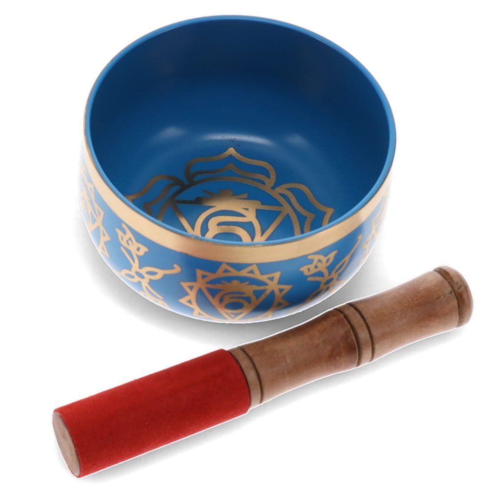 Throat Chakra Blue Tibetan Singing Bowl 12.5cm