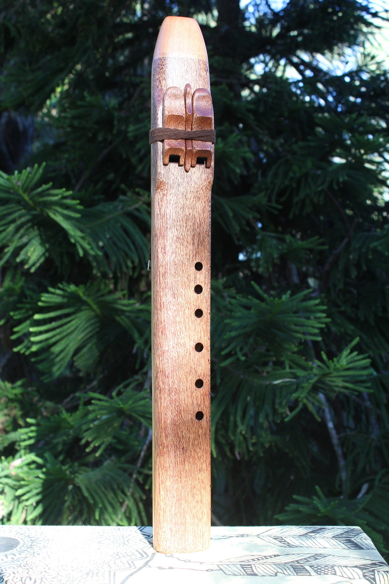 E Minor Pink Silky Oak Drone Flute 432Hz