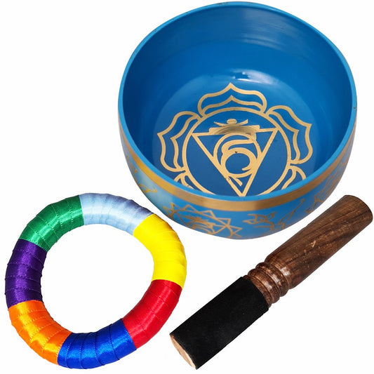 Throat Chakra Blue Tibetan Singing Bowl 13cm