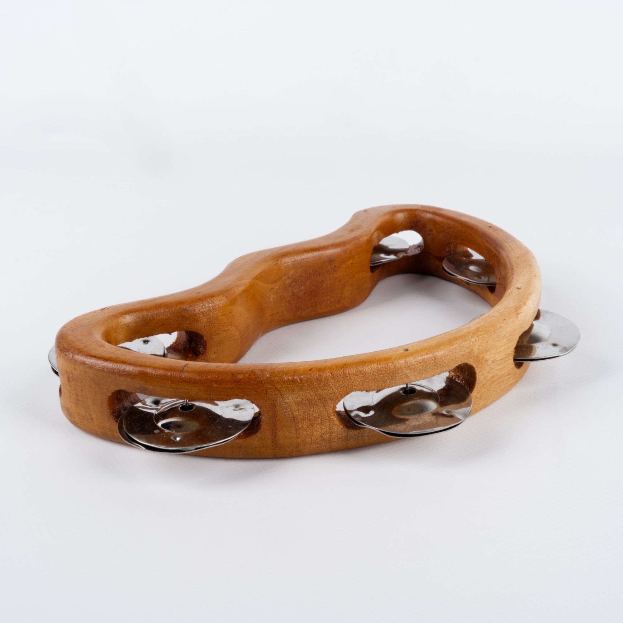Wooden Half Moon Tambourine