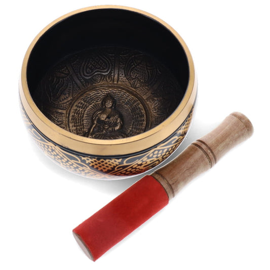 Black Brass Buddha Tibetan Singing Bowl