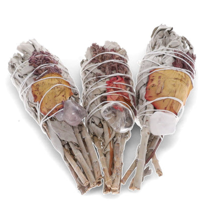 White Sage & Flowers Smudge Stick