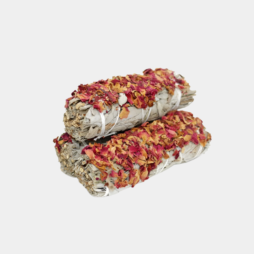 White Sage & Flowers Smudge Stick