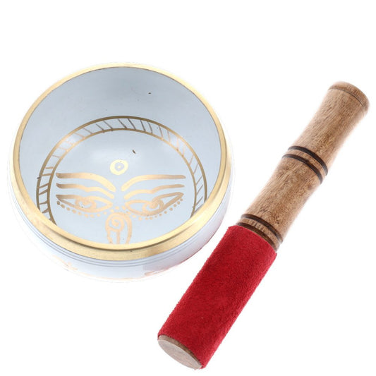 White Peace Eyes Tibetan Singing Bowl