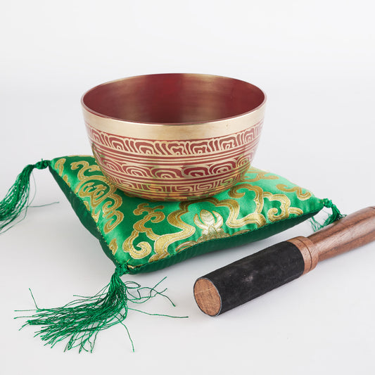 Deep Red Tibetan Mantra Singing Bowl