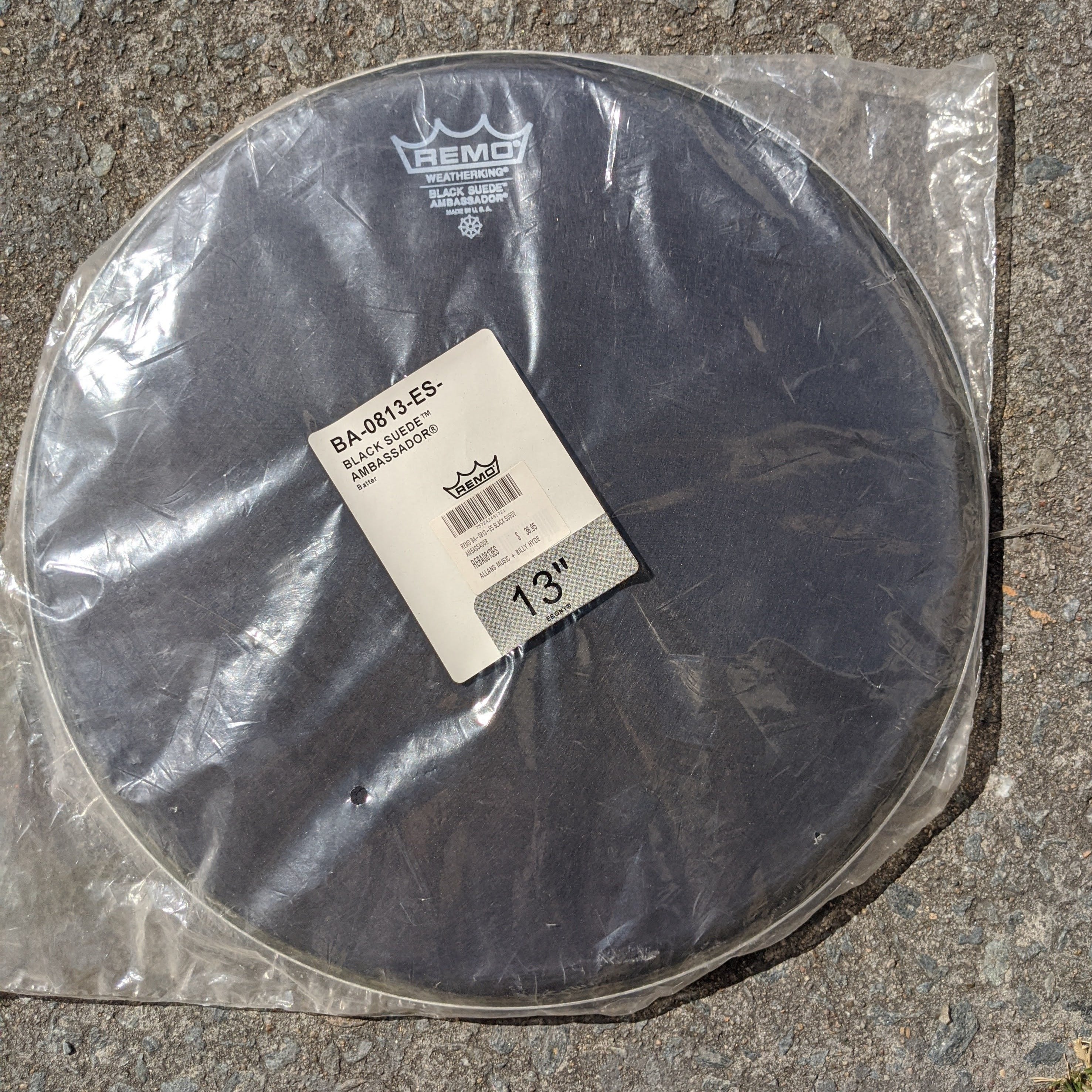 FINAL SALE - Remo Ambassador Black Suede 13”