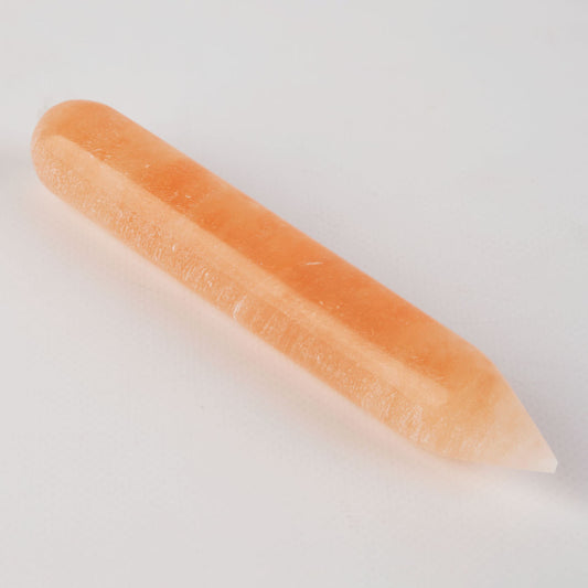 Orange Selenite Crystal Wand Point