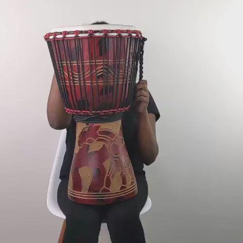 12" Ghana Djembe Painted Drum