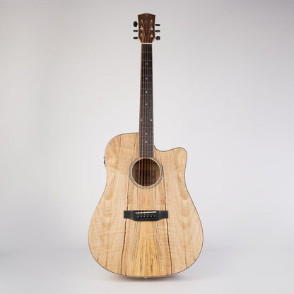 Martinez Spalted Maple Acoustic Guitar w/ Pick Up MDC-31SM-NGL